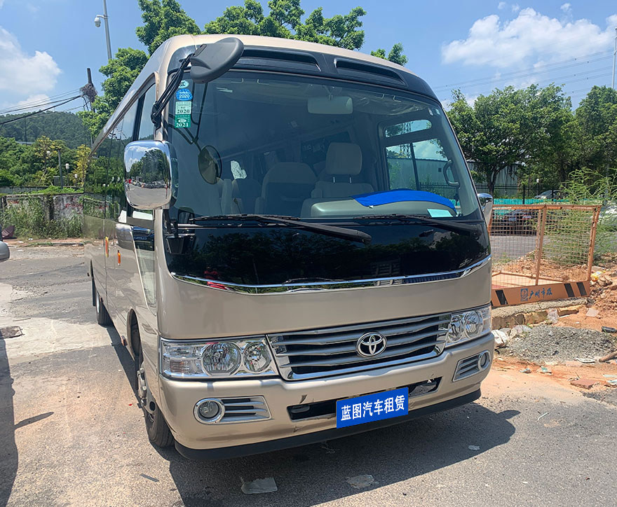 Guangzhou South Railway Station Baiyun Airport Rentals Toyota Coaster China Bus Rental Company