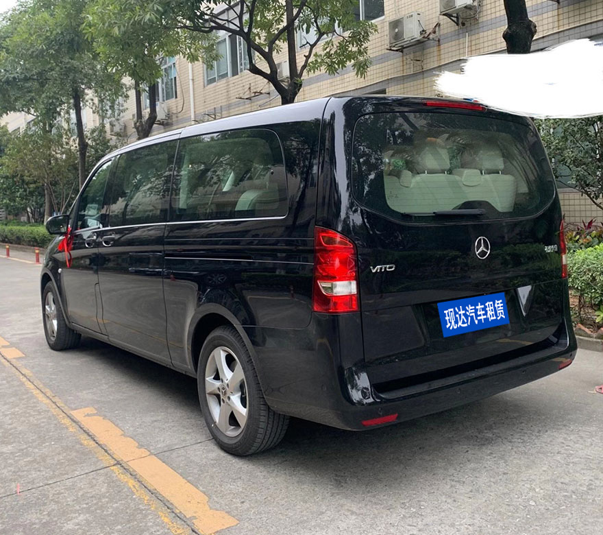 Guangzhou 9-seater Mercedes Benz business car rental with driver reception,including daily fee