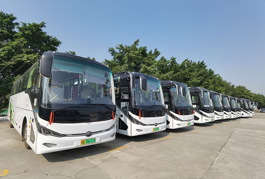 Guangzhou group with driver rental, certified 40/45/48 seater bus charter