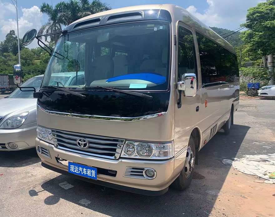 Guangzhou Tianhe District with driver rental Coaster luxury minibus rental company