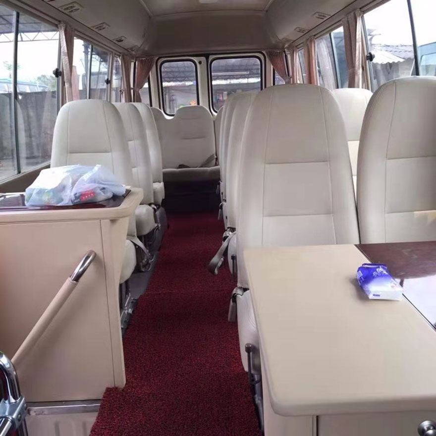 Guangzhou equipped driver rental 23 seat Toyota Coaster minibus rental company