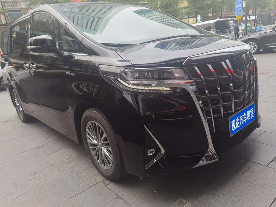 How much does it cost to rent a 7-seater Toyota Alphard MPV commercial vehicle with a driver from Guangzhou China